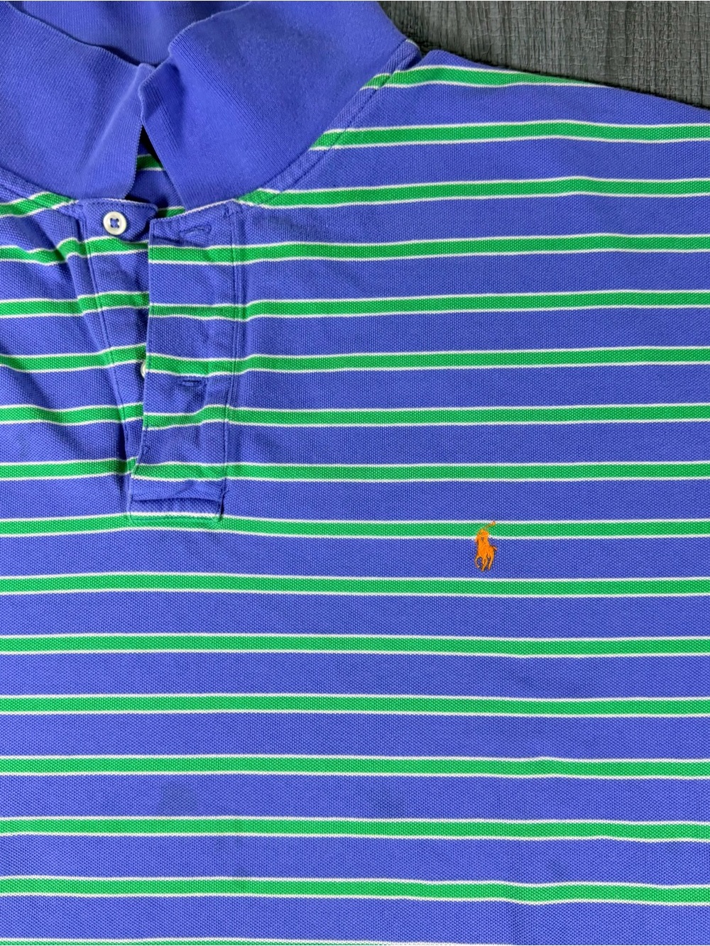 Polo Ralph Lauren Mens 4XLT Tall Purple Green Striped Polo Shirt Big & Tall - Picture 8 of 9